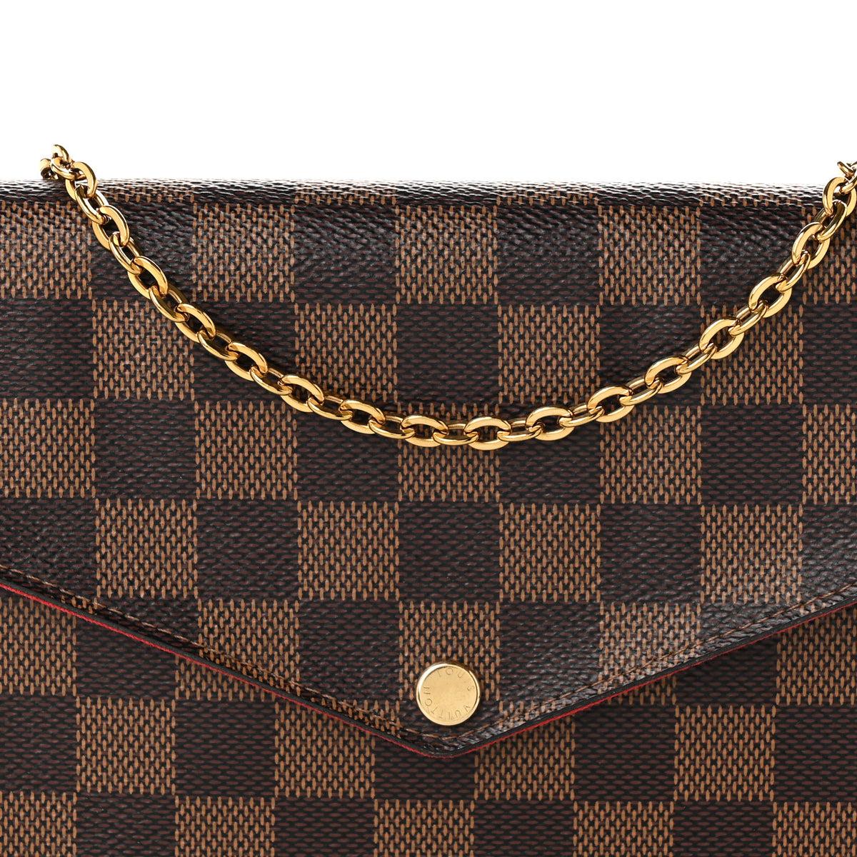 Louis Vuitton Damier Ebene Pochette Felicie Chain Wallet 10 of 12