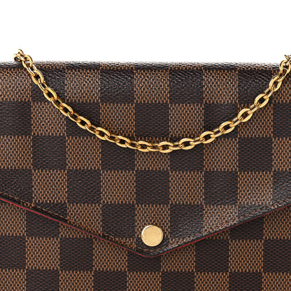 Louis Vuitton Damier Ebene Pochette Felicie Chain Wallet 10 of 12