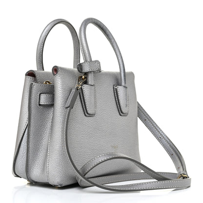 MCM Metallic Grained Calfskin Mini Milla Tote Spike Silver 3 of 21