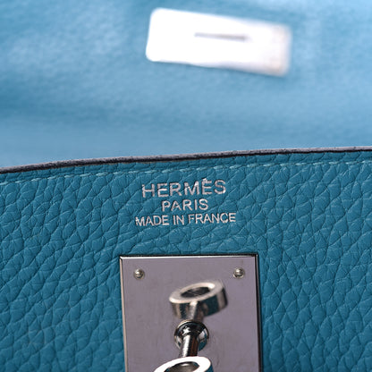 Hermes Taurillon Clemence Kelly Retourne 35 Bleu Izmir 11 of 33