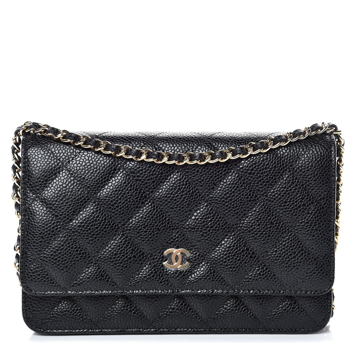 Caviar Quilted Wallet On Chain WOC Black