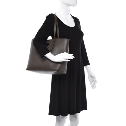 Fendi Vitello Vienna Enamel F is Fendi Shopping Tote Carbone Tobacco 2 of 9
