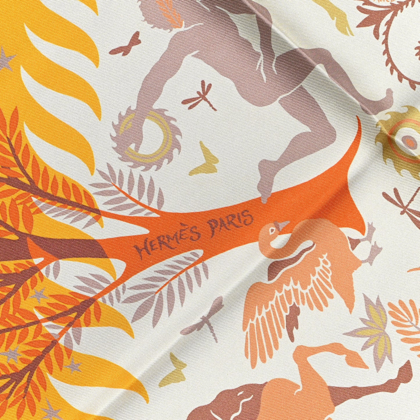 Silk La Charme D Orphee Scarf 90 Bouton D'or Creme