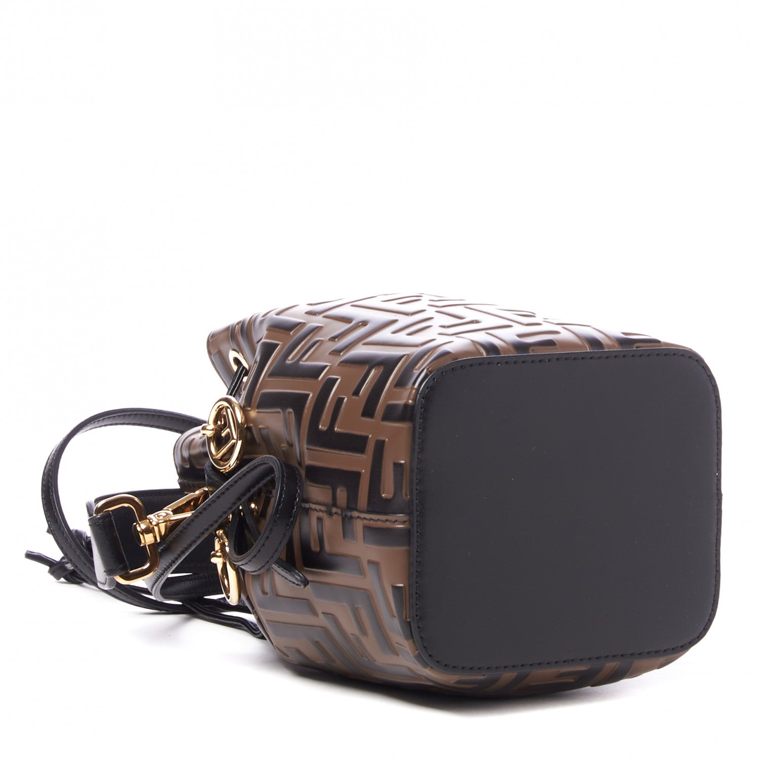 Fendi Vitello Liberty F is Fendi Bi-Color FF 1974 Embossed Mini Mon Tresor Bucket Bag Maya Black 3 of 7