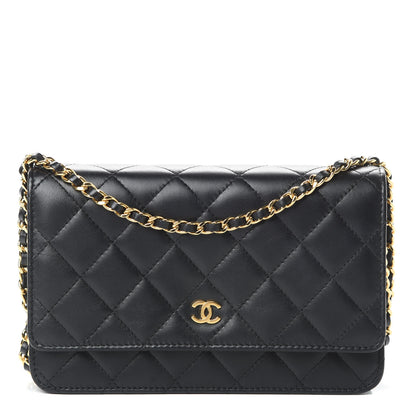 Chanel Lambskin Quilted Wallet On Chain WOC Black 1 of 16