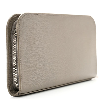 Saint Laurent Grained Calfskin Classic Zip Around Continental Wallet Light Grey 2 of 10