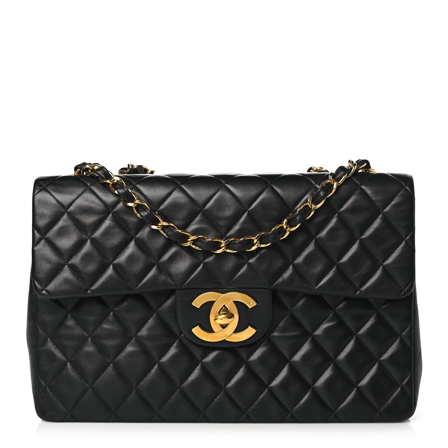 Chanel Lambskin Quilted XL Jumbo Single Flap Black 1 of 10