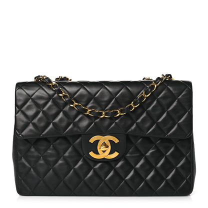 Chanel Lambskin Quilted XL Jumbo Single Flap Black 1 of 10