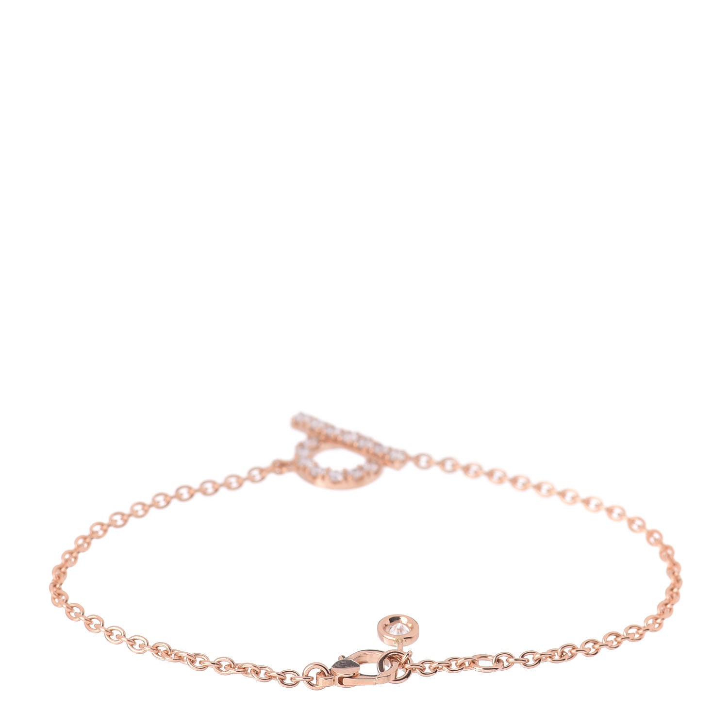 Hermes 18K Rose Gold Diamond Finesse Bracelet ST 3 of 4