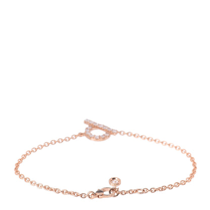 Hermes 18K Rose Gold Diamond Finesse Bracelet ST 3 of 4