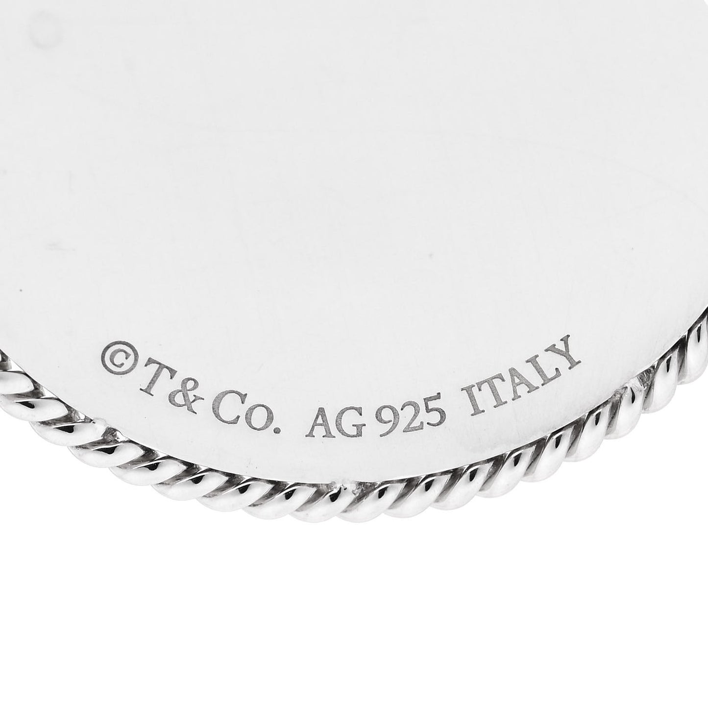 Sterling Silver Twist Round Charm Pendant