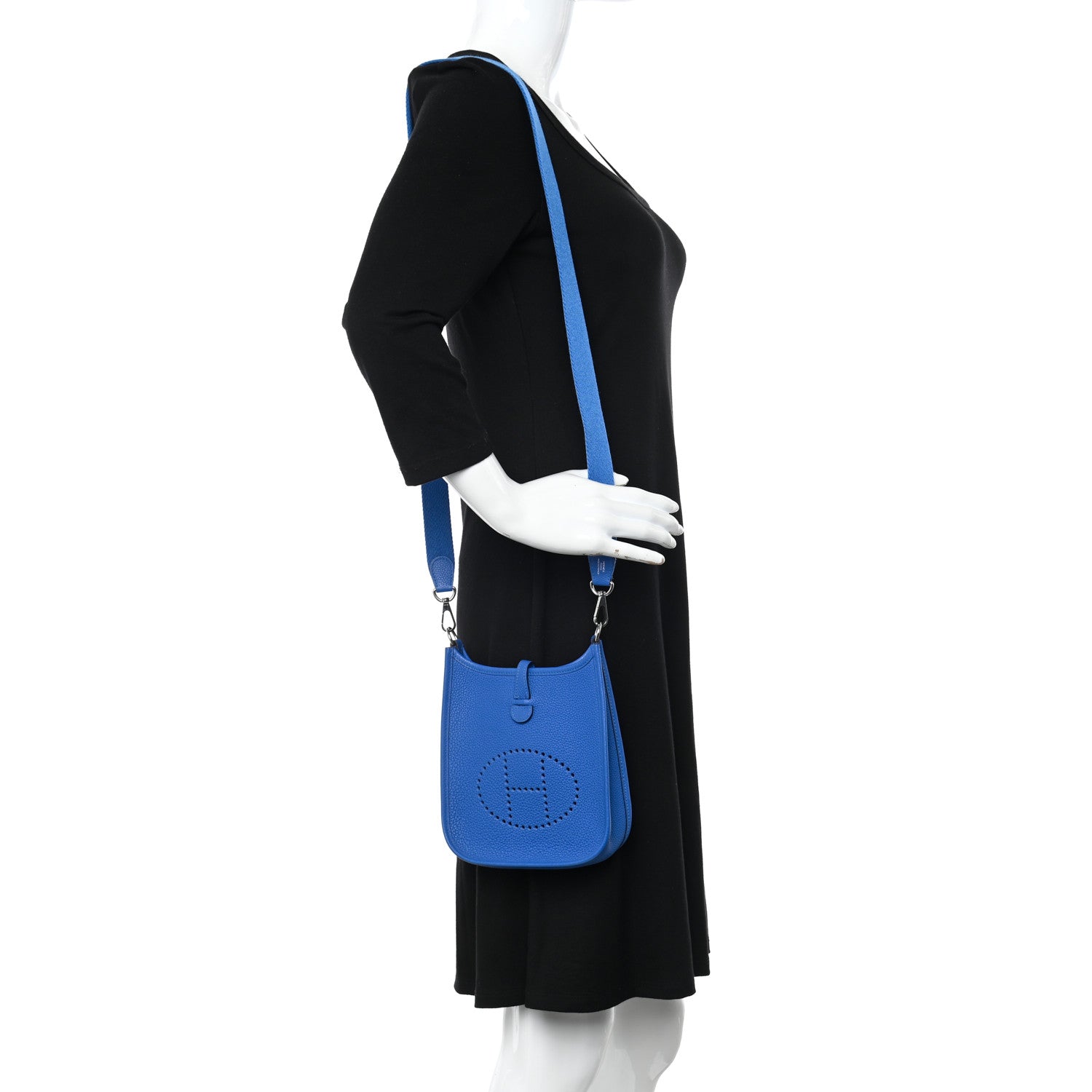 Hermes Taurillon Clemence Evelyne TPM Bleu Zellige 2 of 11