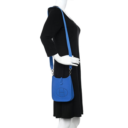 Hermes Taurillon Clemence Evelyne TPM Bleu Zellige 2 of 11