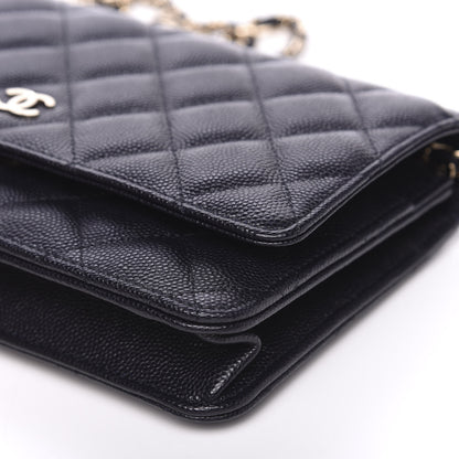 Chanel Caviar Quilted Wallet On Chain WOC Navy Blue 9 of 10