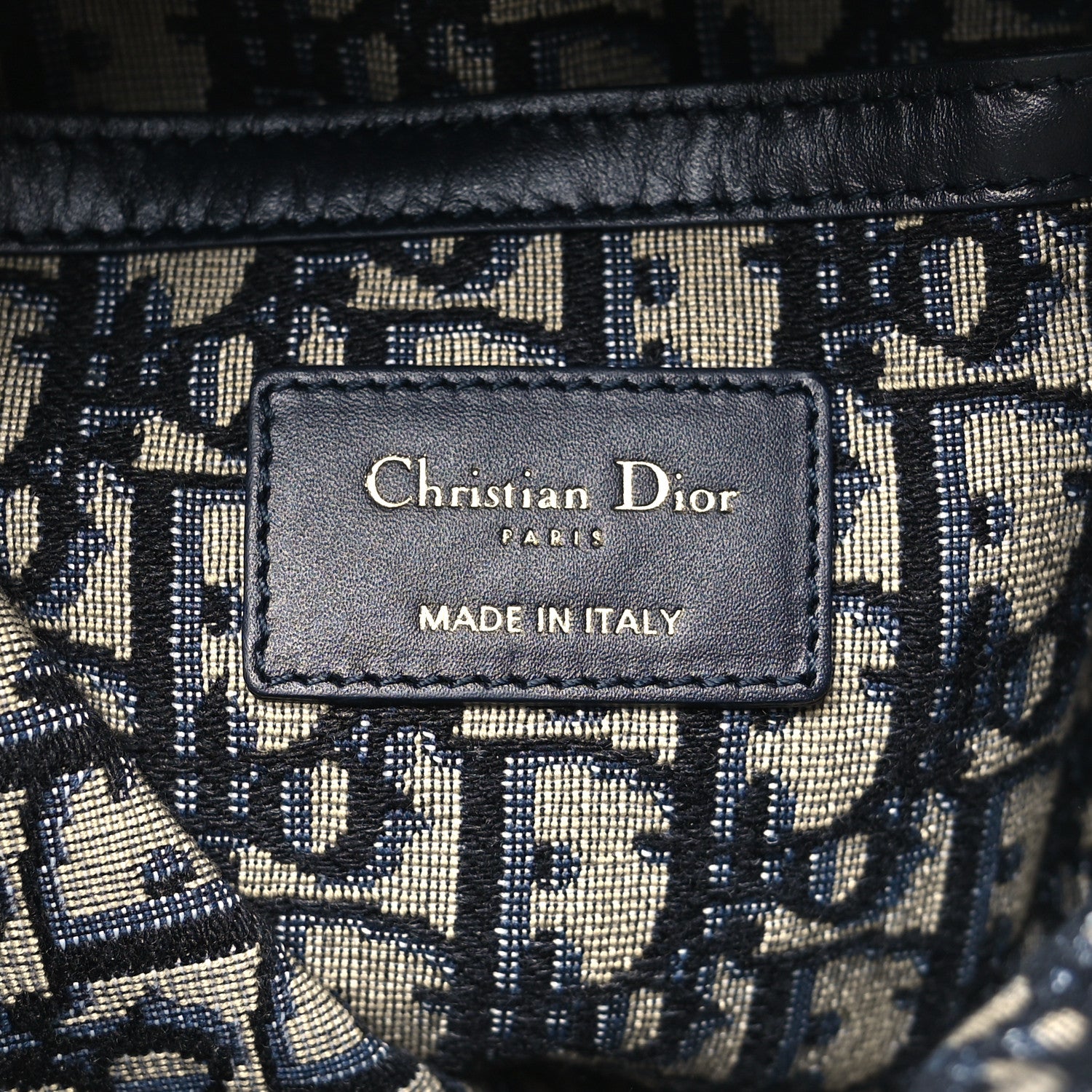 Christian Dior Wicker Oblique Drawstring Bucket Bag Blue 6 of 10