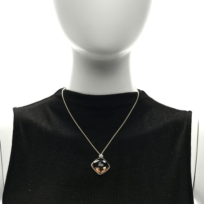 David Yurman 18K Yellow Gold Diamond Smoky Quartz Cushion on Point Pendant Necklace 2 of 4
