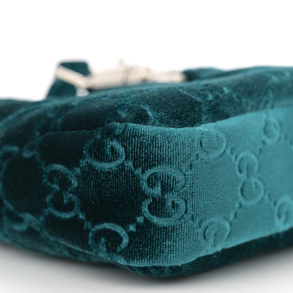 Gucci New Velvet Ashmir GG Monogram Small Jackie 1961 Hobo Velvet Peacock 9 of 10