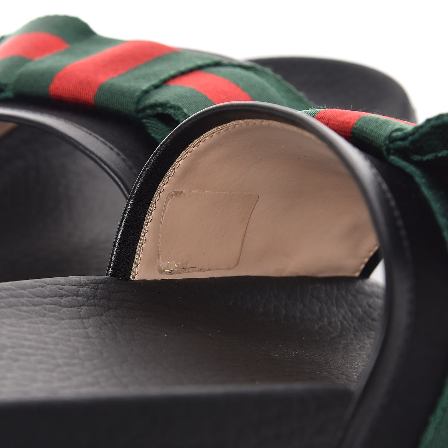 Satin Web Bow Slide Sandals 41 Black
