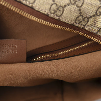 Gucci GG Supreme Monogram Large Linea A Hobo Light Brown 9 of 10