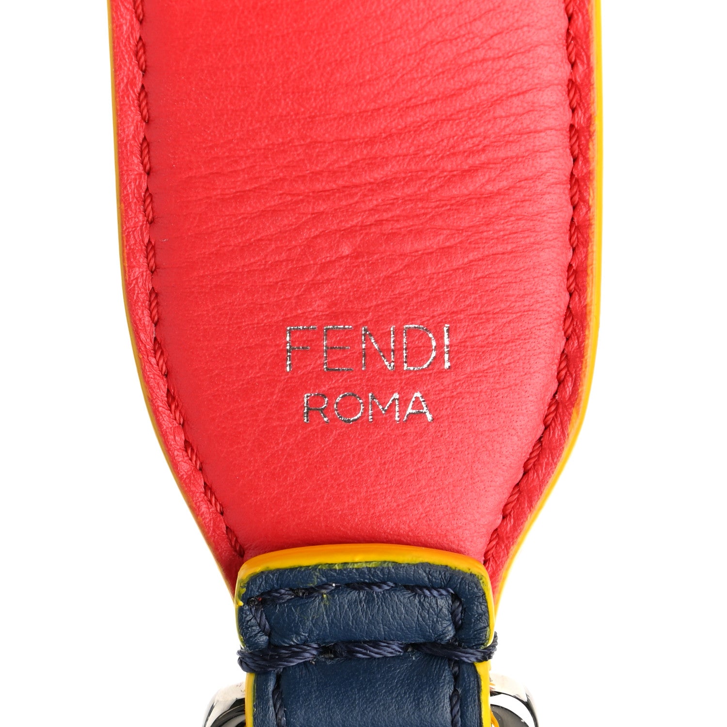 Fendi Vitello Dolce Flowerland Studded Strap You Blue Corallo Multicolor 4 of 4