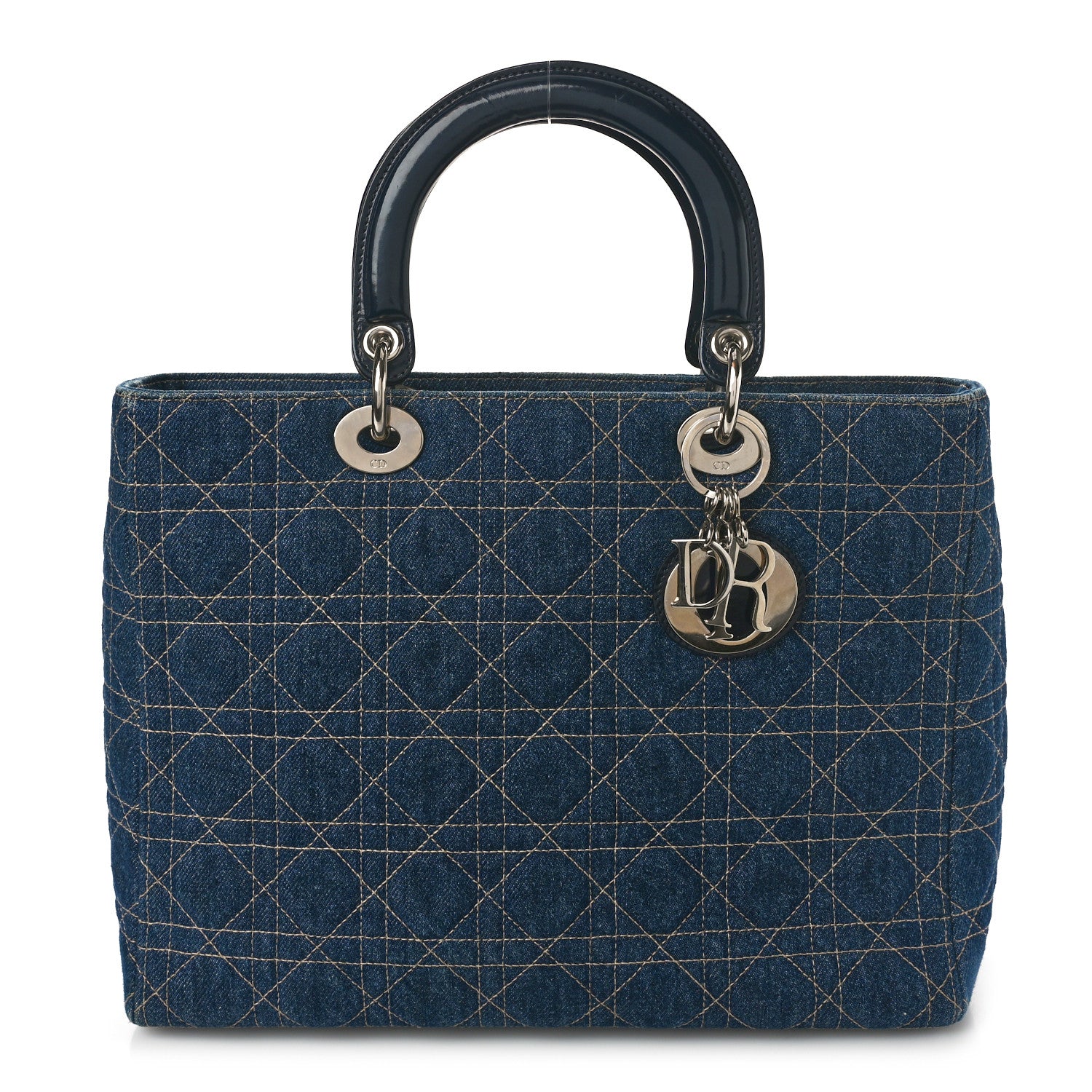 Christian Dior Denim Cannage Large Lady Dior Blue 1 of 11