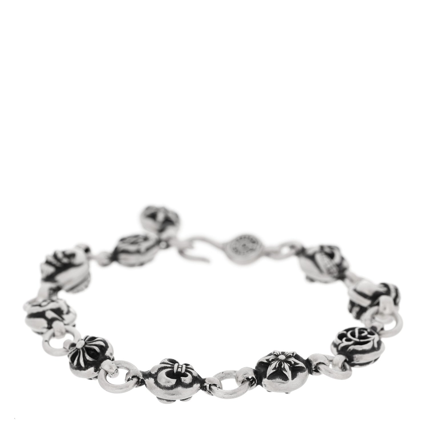 Chrome Hearts Sterling Silver Symbols Ball Bracelet 1 of 3