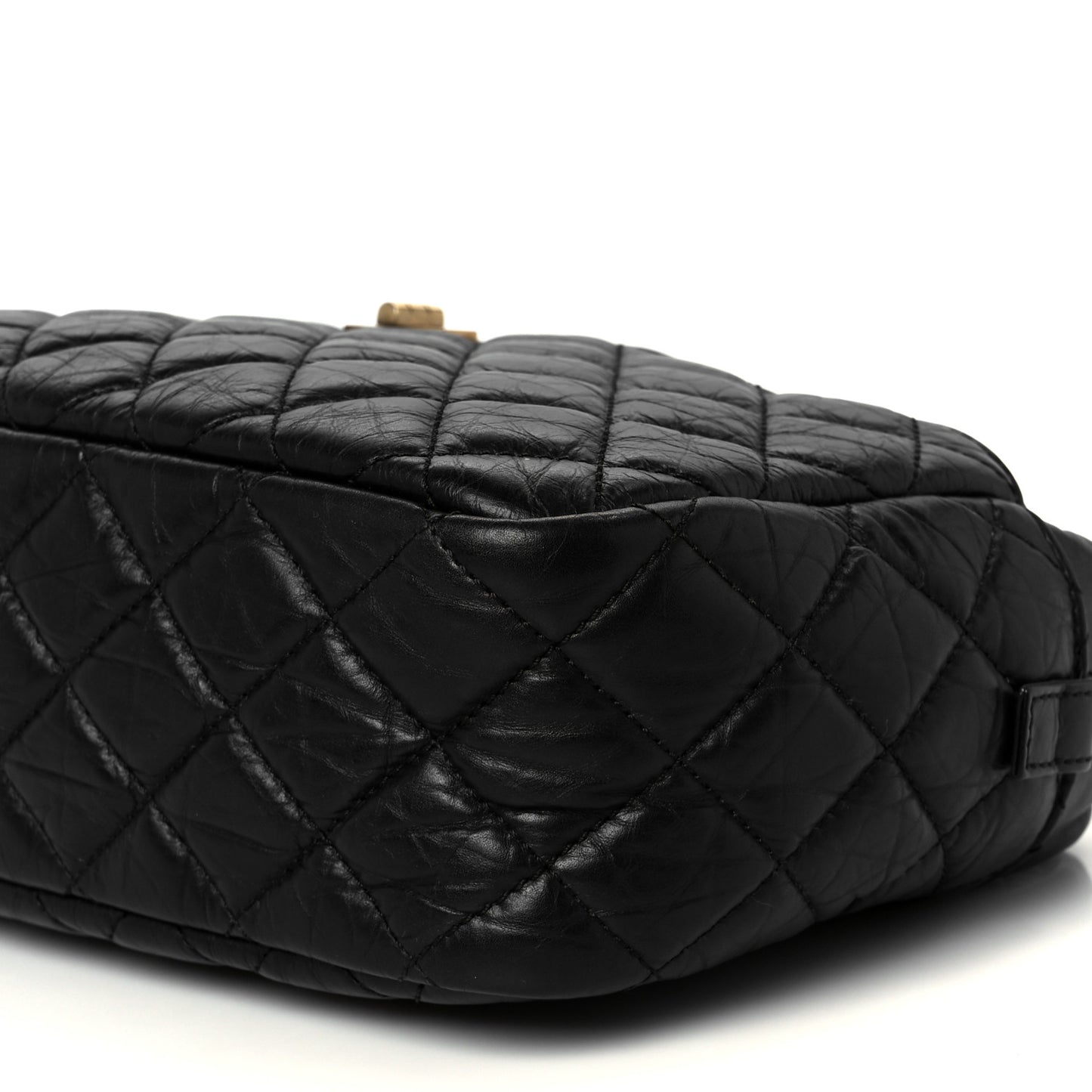 Aged Calfskin Quilted Medium Reissue Camera Case Black