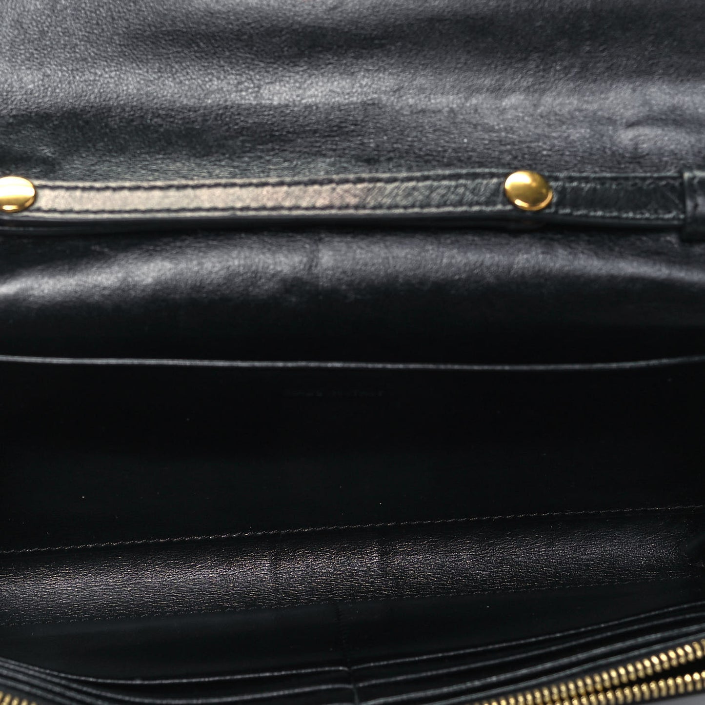 Shiny Smooth Calfskin C Wallet On Chain Bag Black
