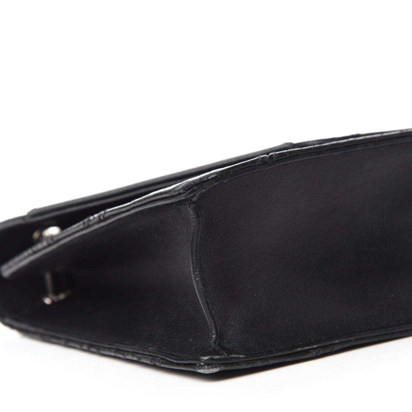 Calfskin Crocodile Embossed Medium Betty Black