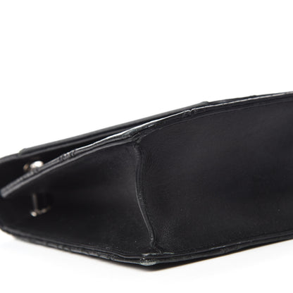Saint Laurent Calfskin Crocodile Embossed Medium Betty Black 6 of 11