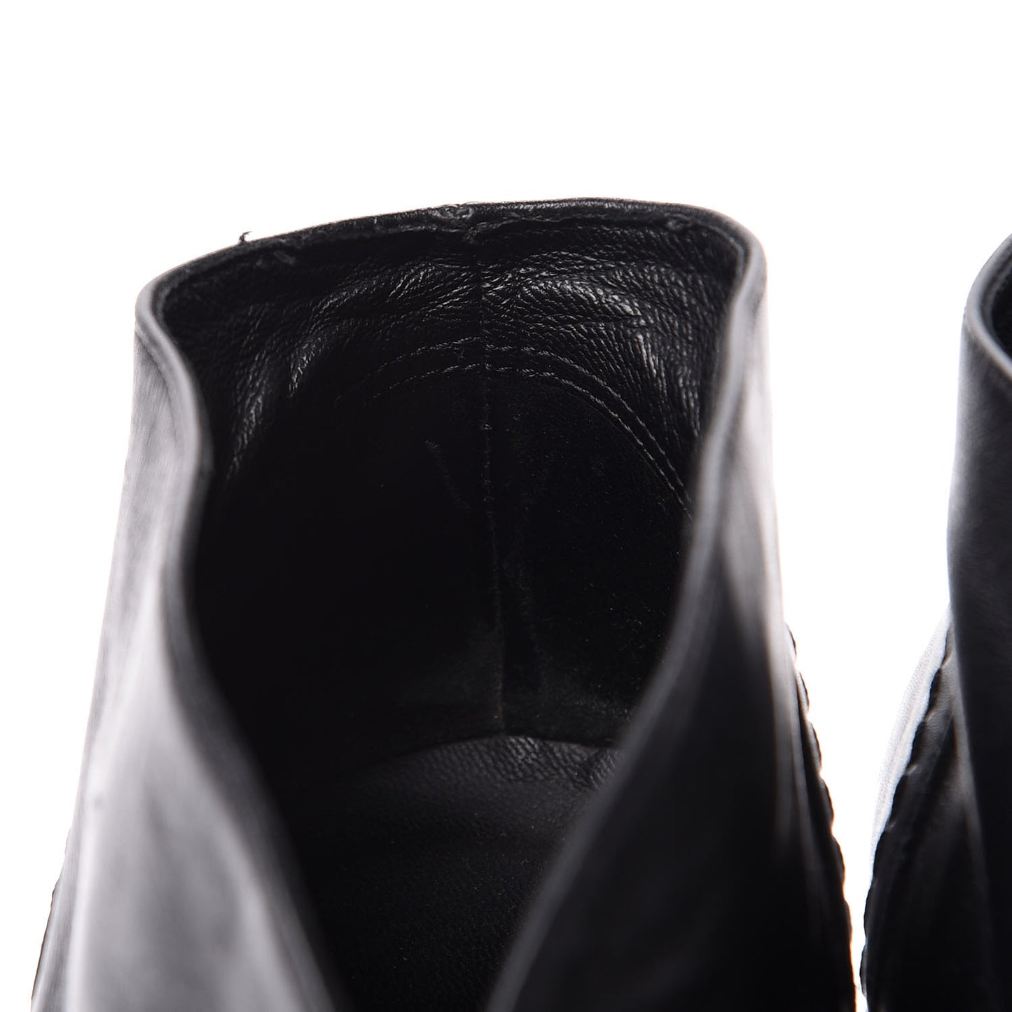 Lambskin CC Chain Wedge Boots 40 Black