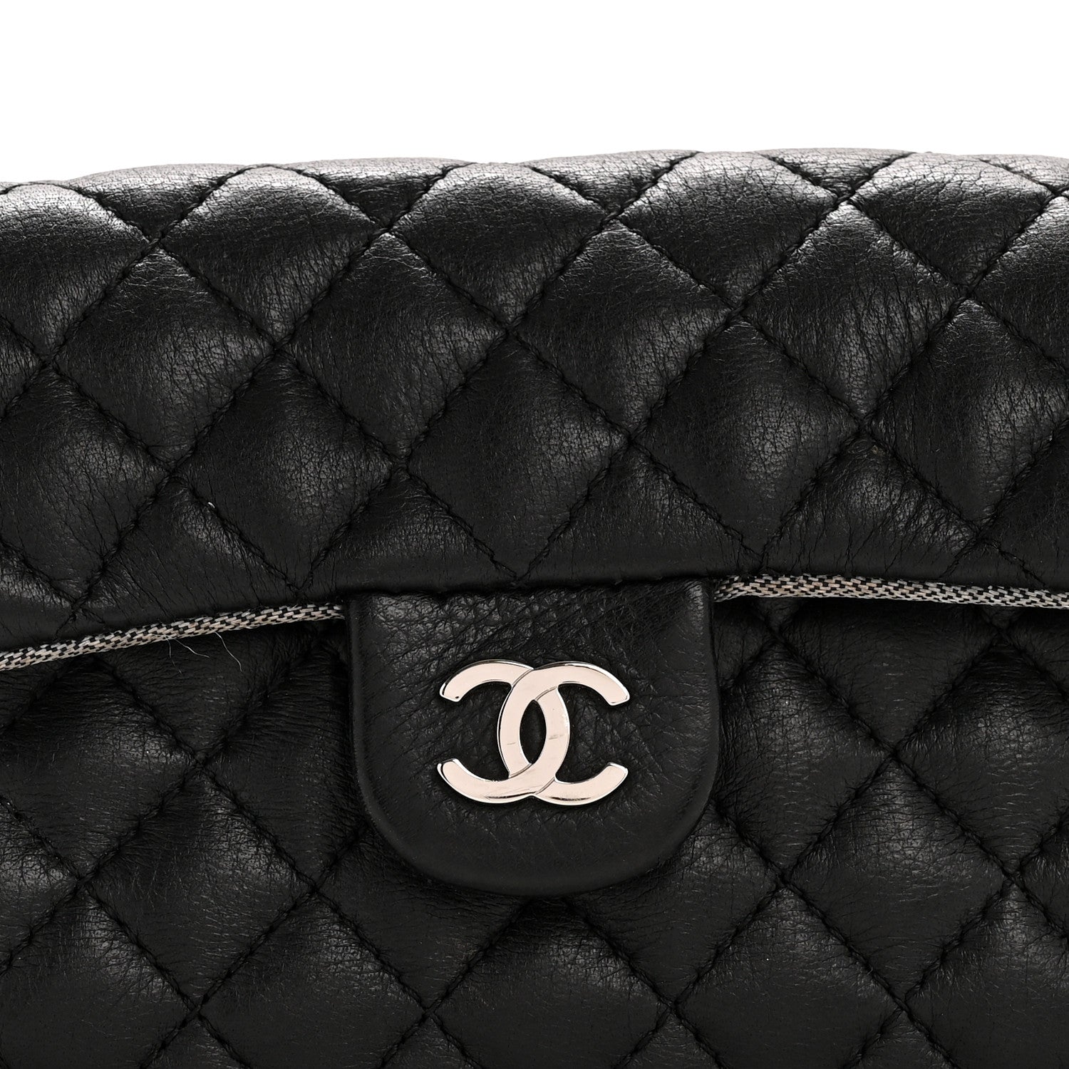 Chanel Grained Calfskin Quilted CC Uniform Flap Belt Bag Black 8 of 15
