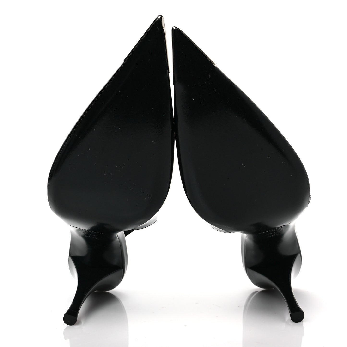Patent Cap Toe Vesper Slingback Pumps 38.5 Black