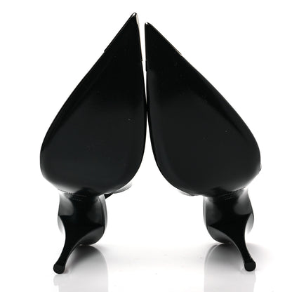 Saint Laurent Patent Cap Toe Vesper Slingback Pumps 38.5 Black 5 of 7