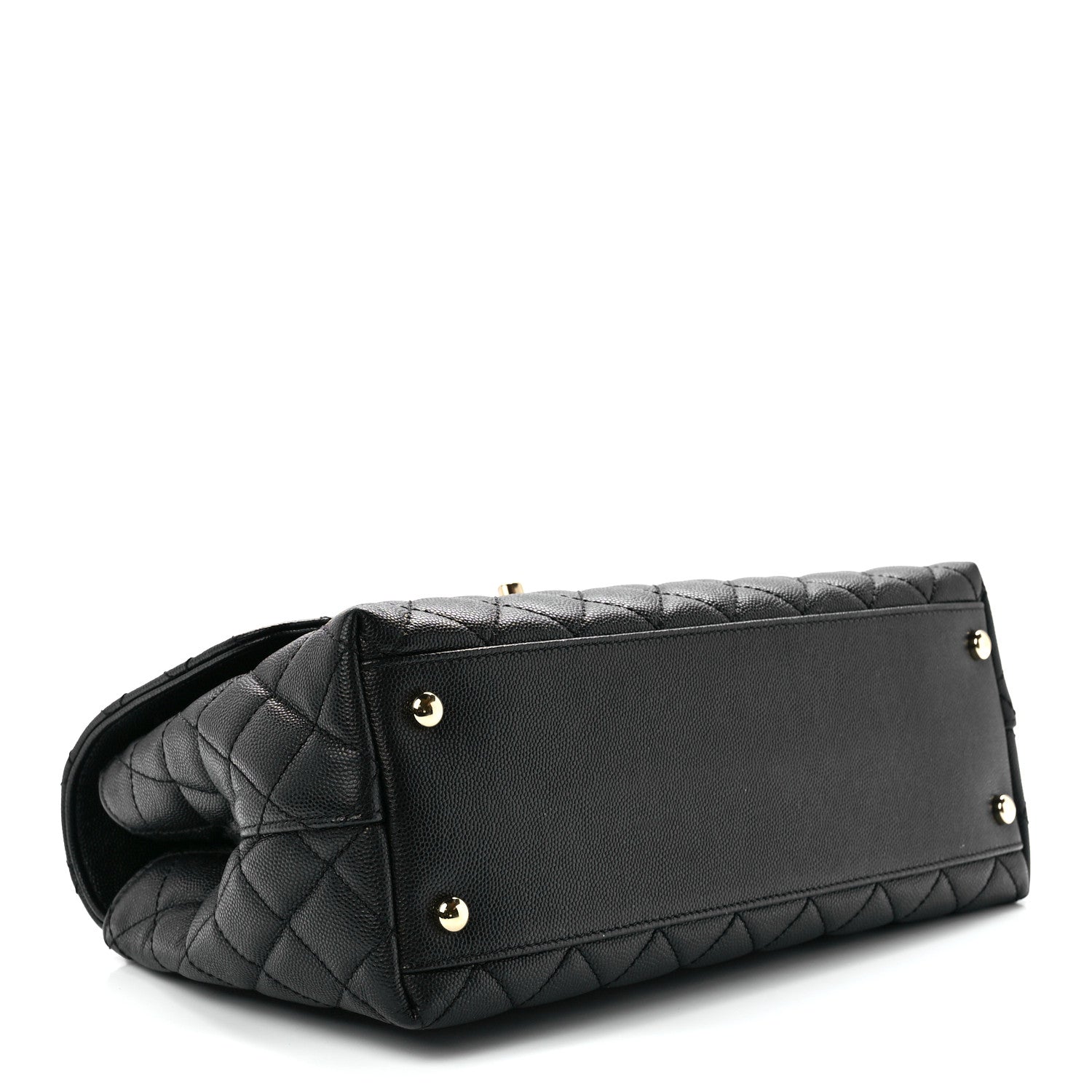 Chanel Caviar Lizard Embossed Quilted Small Coco Handle Flap Black 4 of 12