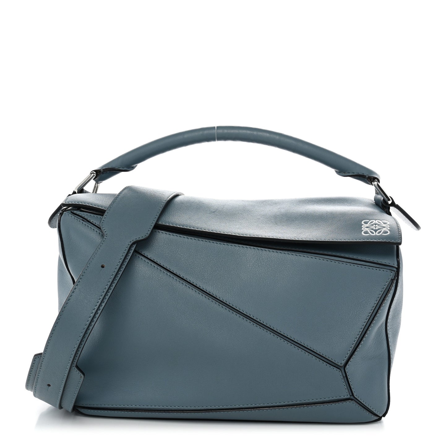 Calfskin Medium Puzzle Bag Stone Blue