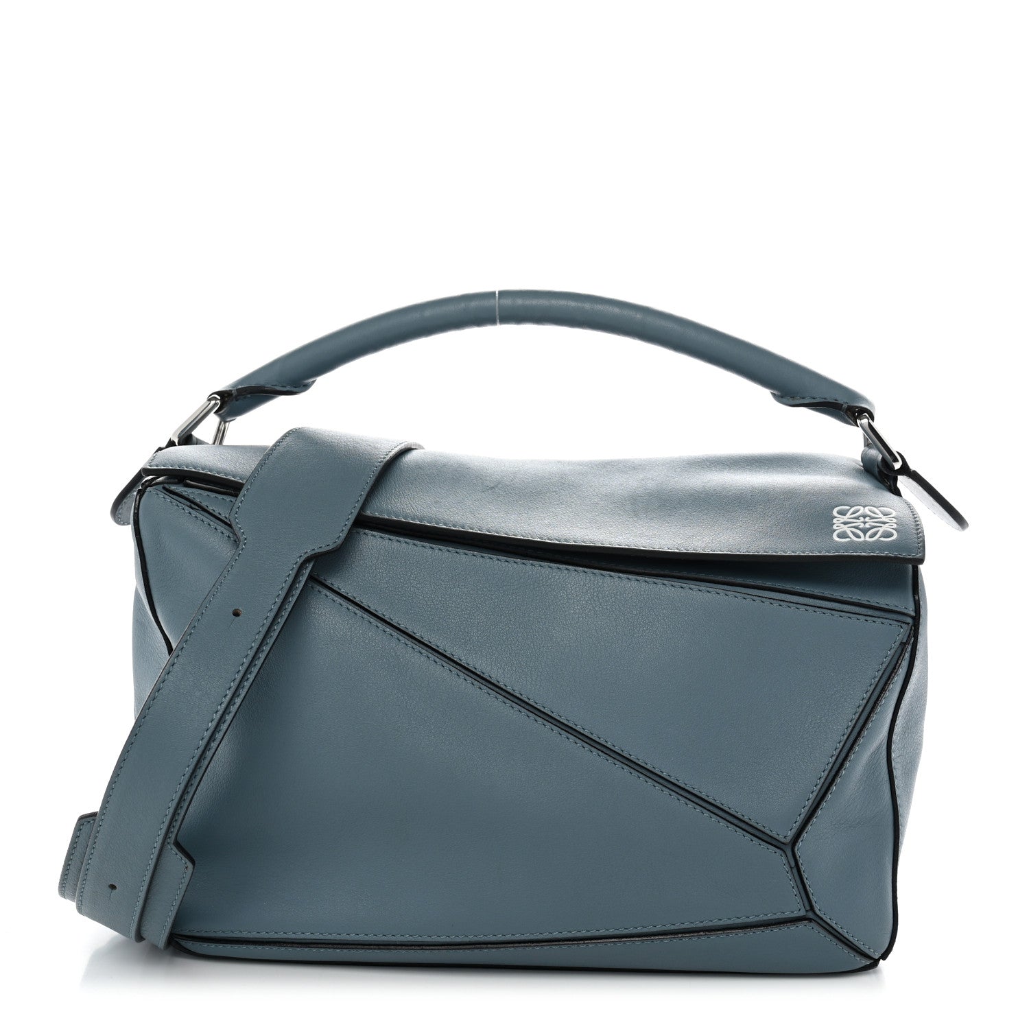 Loewe Calfskin Medium Puzzle Bag Stone Blue 1 of 11