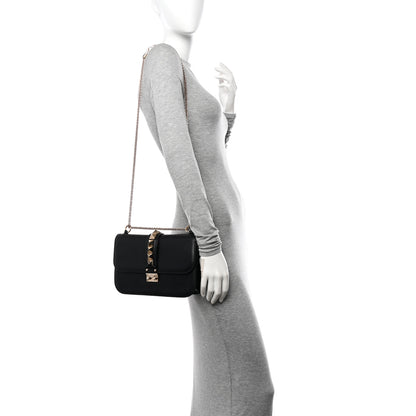 Valentino Garavani Vitello Medium Glam Lock Rockstud Flap Black 2 of 10