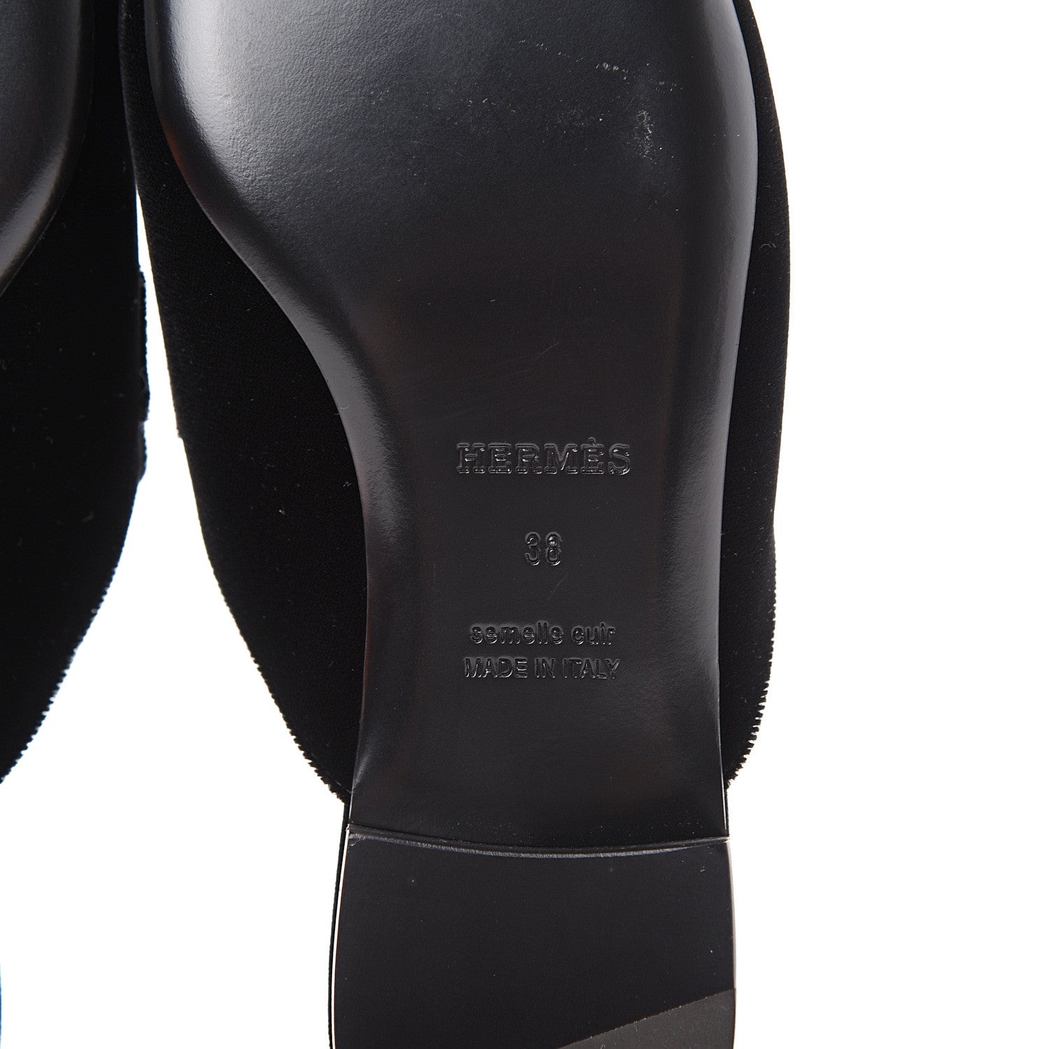 Hermes Velvet Trocadero Mule 38 Black 7 of 9