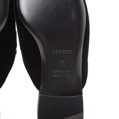Hermes Velvet Trocadero Mule 38 Black 7 of 9