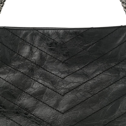 Saint Laurent Crinkled Calfskin Matelasse Monogram Medium Niki Shopper Tote Black 8 of 10