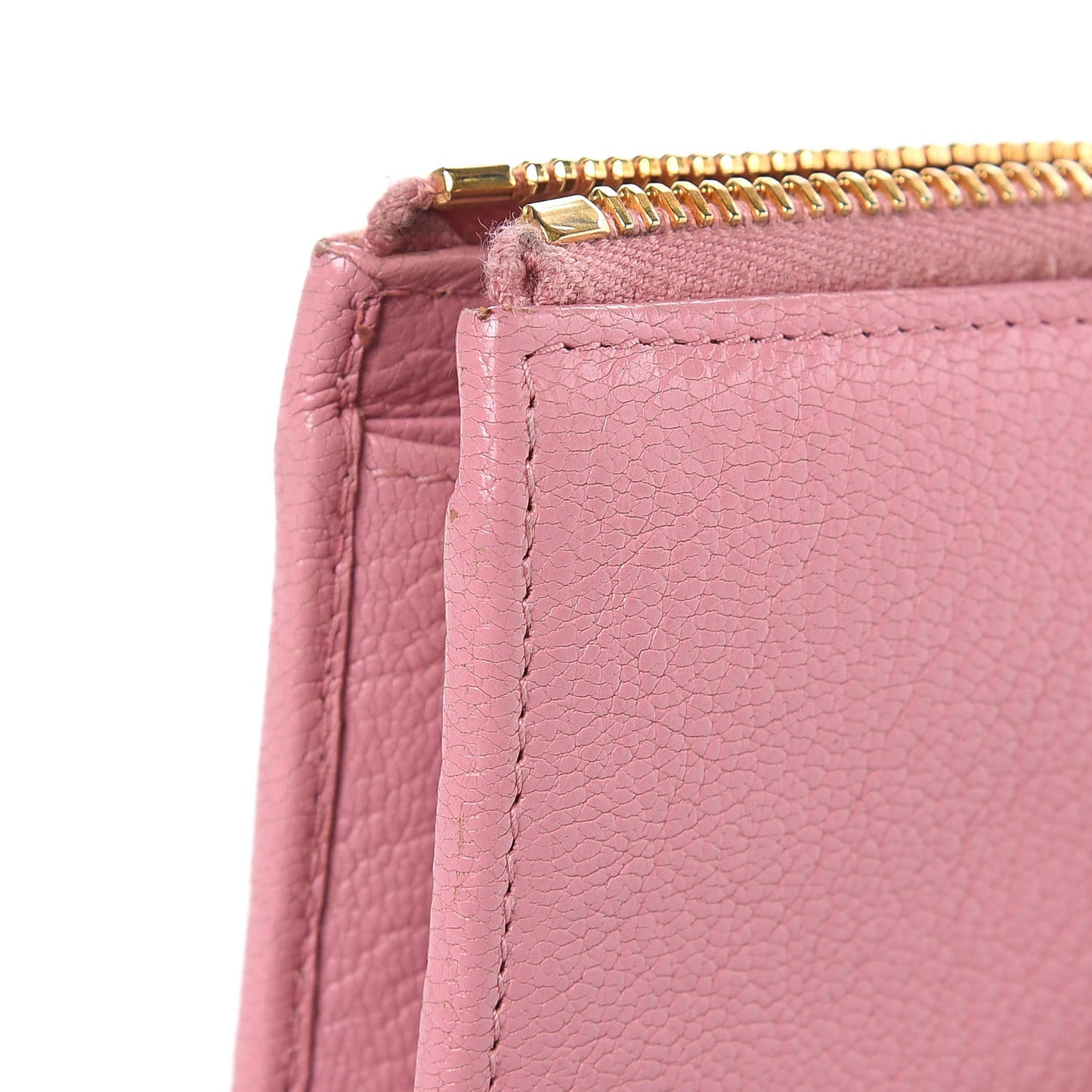 Goatskin Madras Zip Around Wallet Rosa