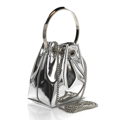 Jimmy Choo Metallic Patent Bon Bon Bag Silver 3 of 9