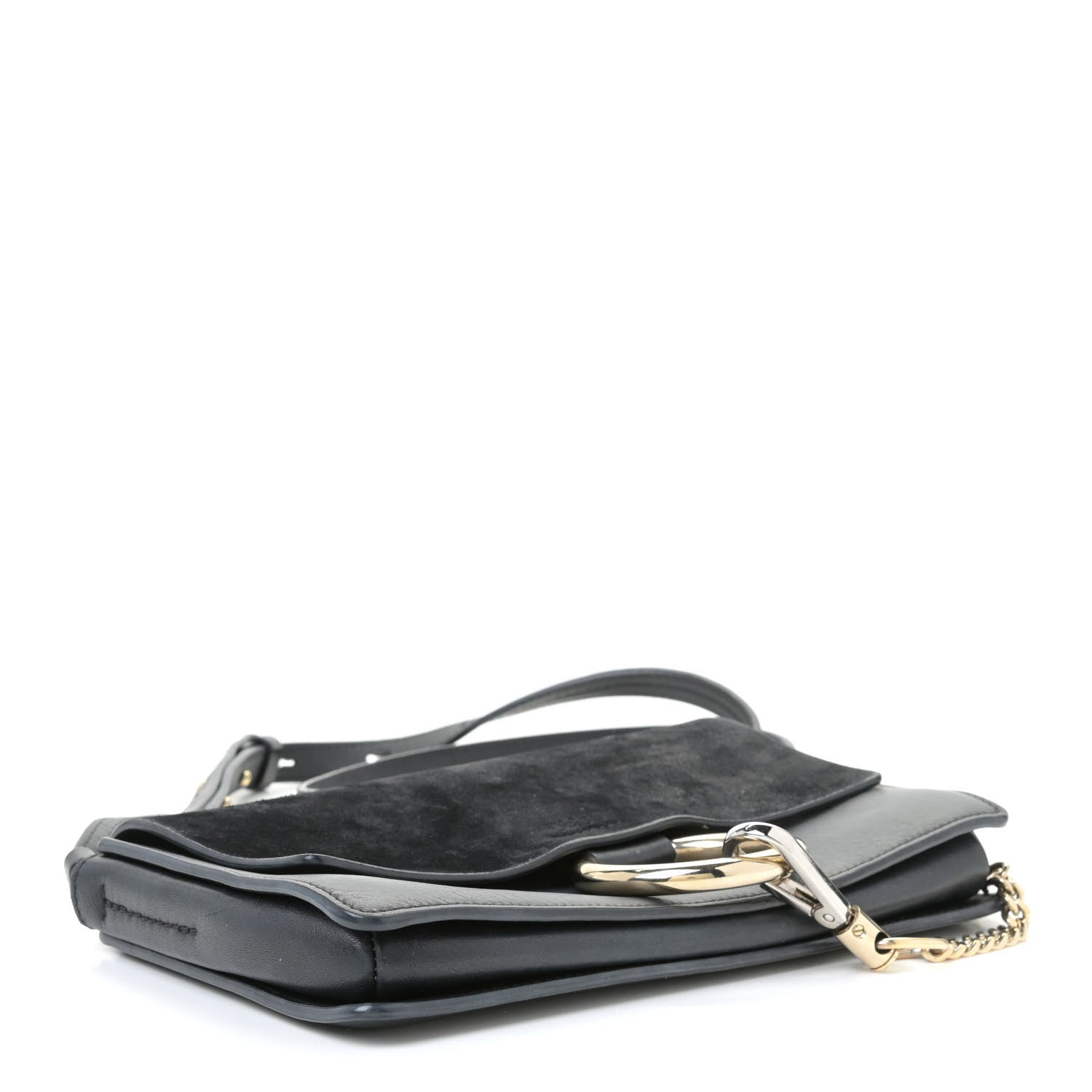 Chloe Suede Calfskin Small Faye Shoulder Bag Black 4 of 14