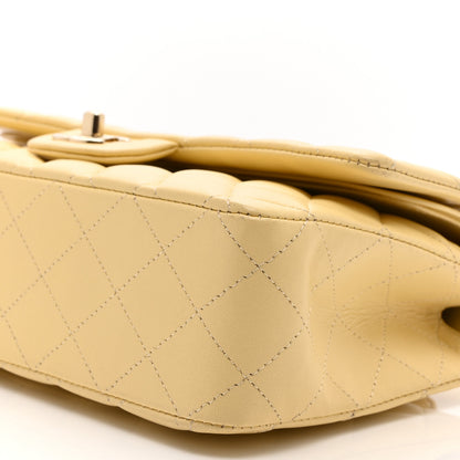 Chanel Lambskin Quilted Medium Double Flap Yellow 10 of 11