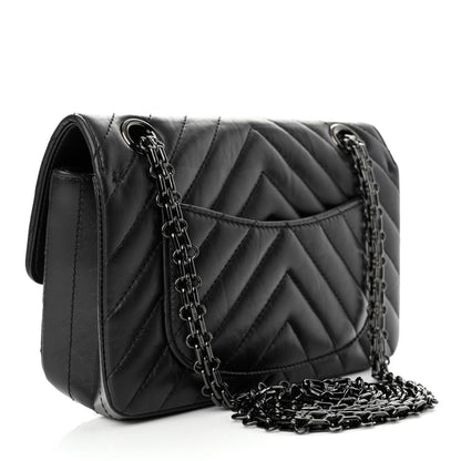 Chanel Aged Calfskin Chevron Quilted 2.55 Reissue Mini Flap So Black 3 of 12