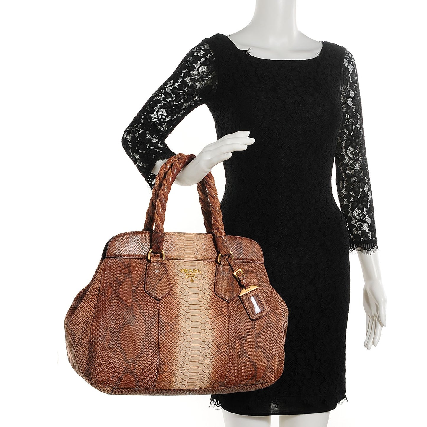 Python Top Handle Frame Bag Naturale