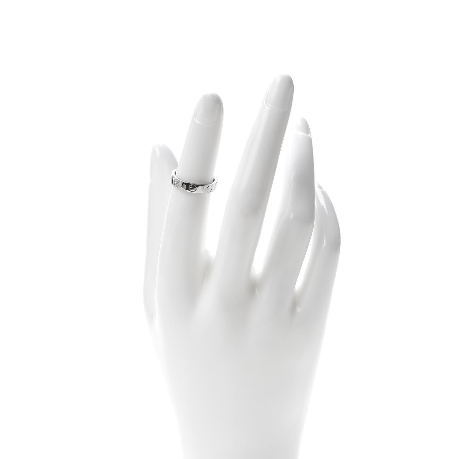Cartier 18K White Gold 3.5mm LOVE Wedding Band Ring 48 4.5 2 of 4