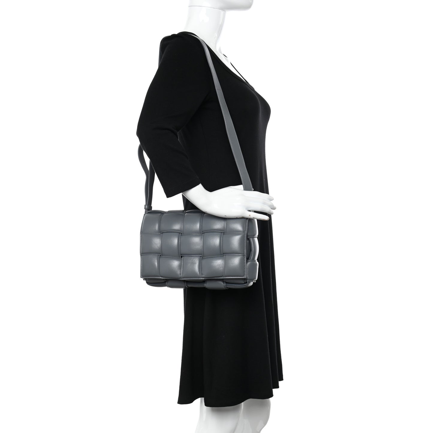 Nappa Maxi Intreccio Padded Cassette Crossbody Bag Thunder