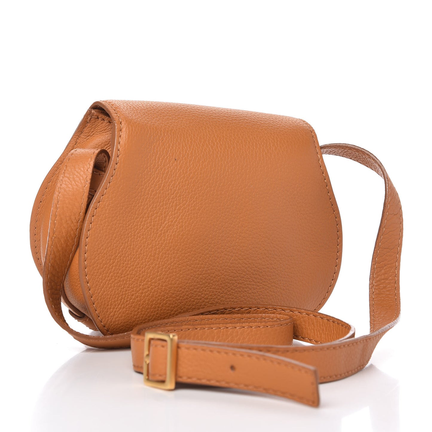 Calfskin Mini Marcie Round Crossbody Bag Light Tan